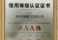 信用等級(jí)認(rèn)證證書